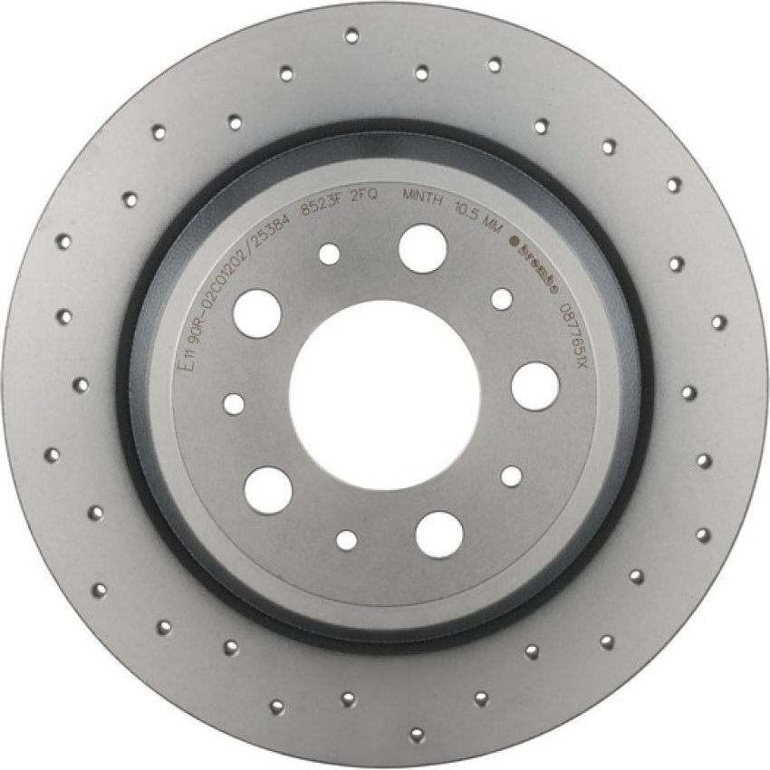 Brembo 08.7765.1X Premium UV Coated Rear Xtra Cross Drilled Brake Rotor