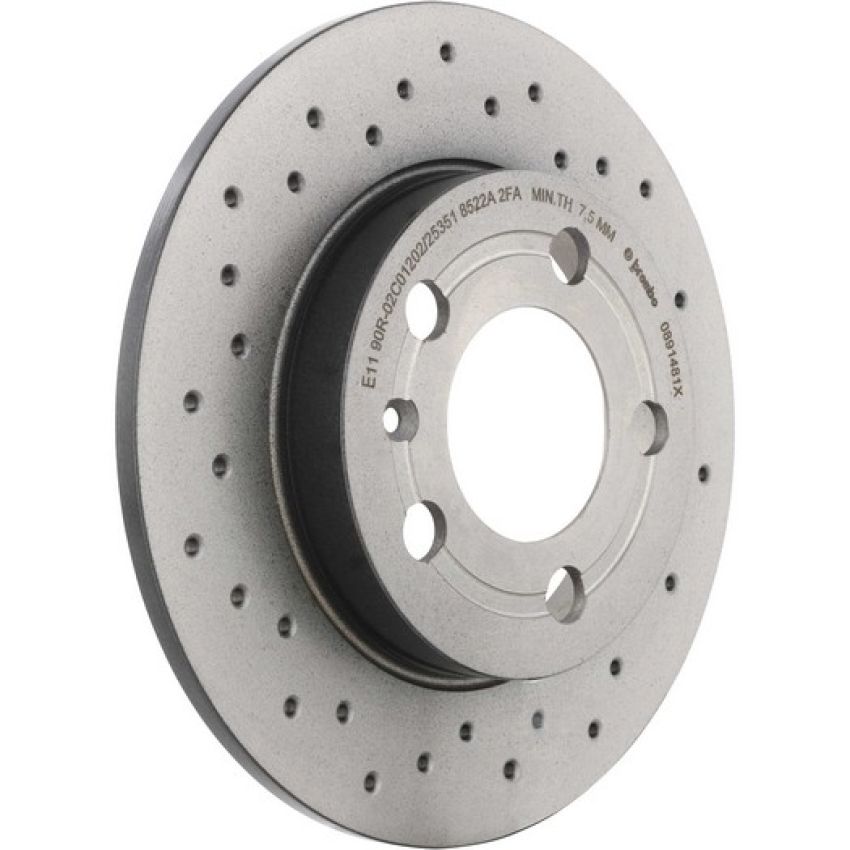 Brembo 08.9148.1X Premium UV Coated Rear Xtra Cross Drilled Brake Rotor