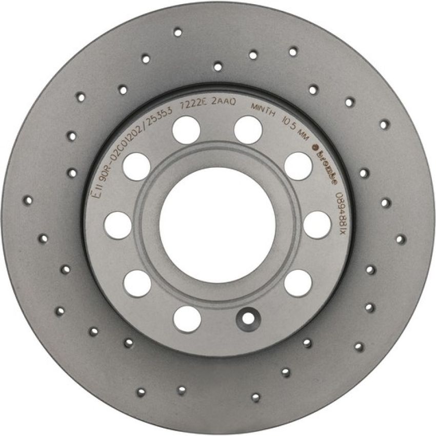 Brembo 08.9488.1X Premium UV Coated Rear Xtra Cross Drilled Brake Rotor