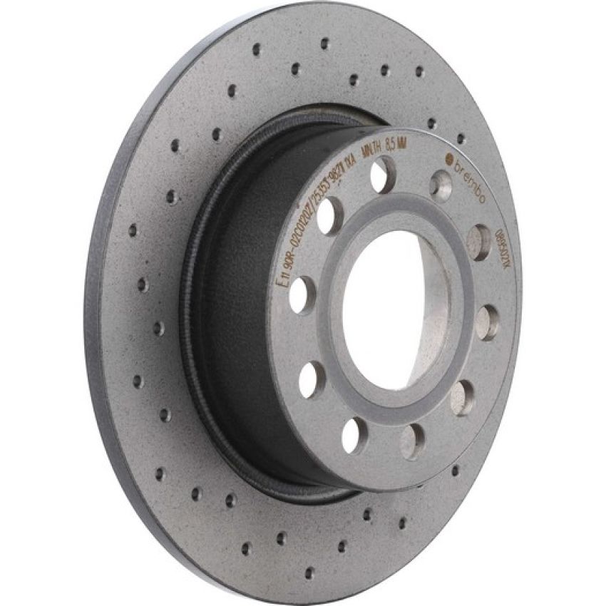 Brembo 08.9502.1X Premium UV Coated Rear Xtra Cross Drilled Brake Rotor