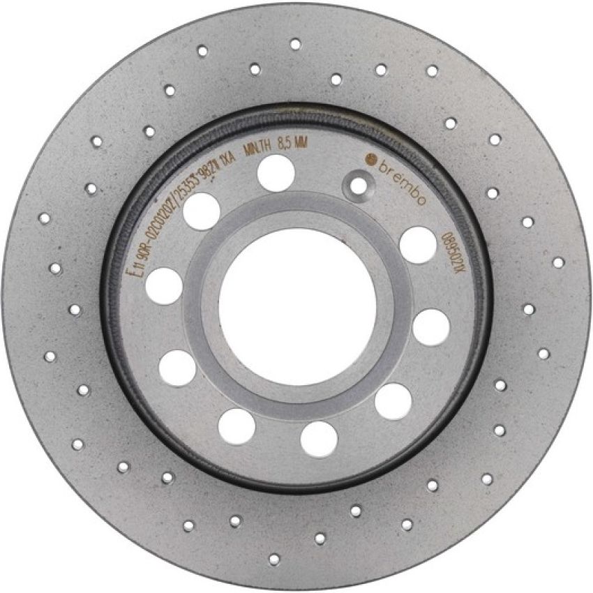 Brembo 08.9502.1X Premium UV Coated Rear Xtra Cross Drilled Brake Rotor