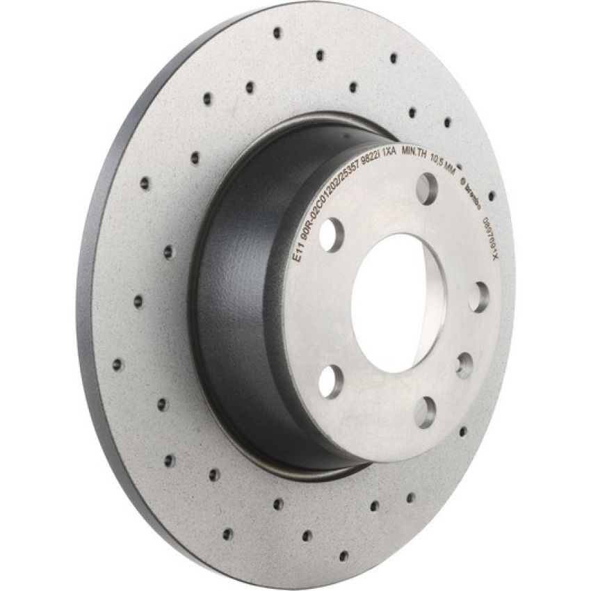 Brembo 08.9769.1X Premium UV Coated Rear Xtra Cross Drilled Brake Rotor