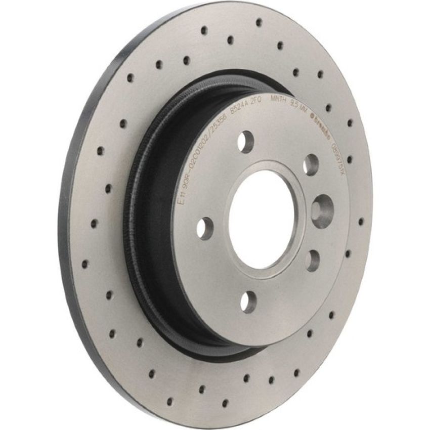 Brembo 08.9975.1X Premium UV Coated Rear Xtra Cross Drilled Brake Rotor