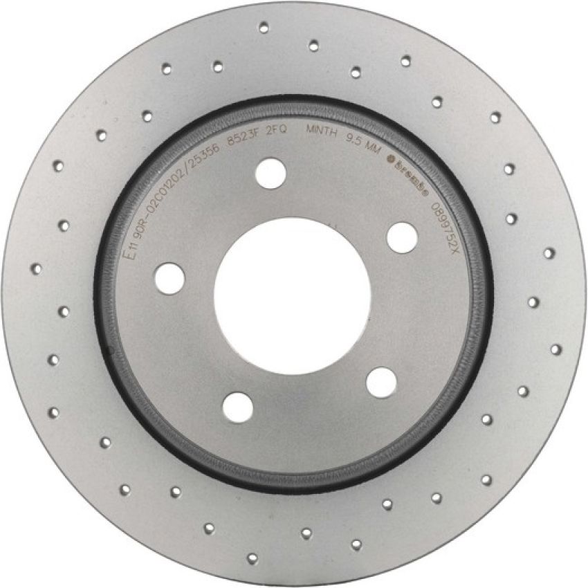 Brembo 08.9975.2X Premium UV Coated Rear Xtra Cross Drilled Brake Rotor
