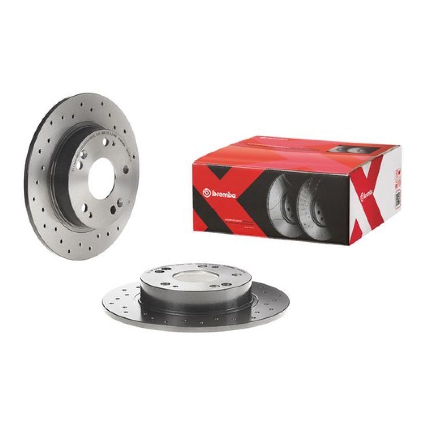 Brembo 08.A147.1X Premium UV Coated Rear Xtra Cross Drilled Brake Rotor