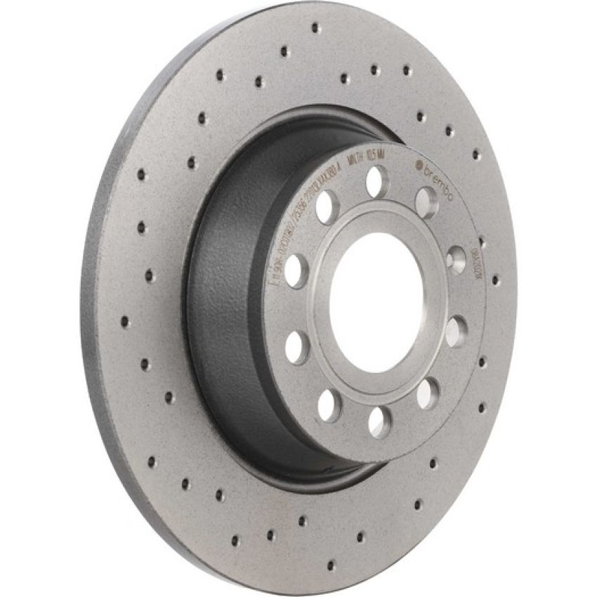 Brembo 08.A202.1X Premium UV Coated Rear Xtra Cross Drilled Brake Rotor
