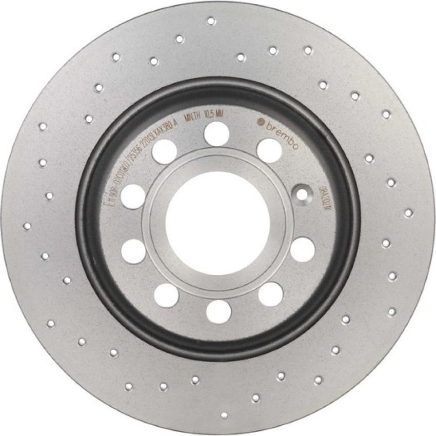 Brembo 08.A202.1X Premium UV Coated Rear Xtra Cross Drilled Brake Rotor