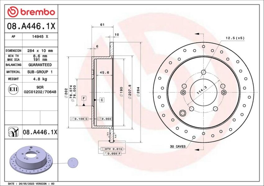 Brembo 08.A446.1X XTRA