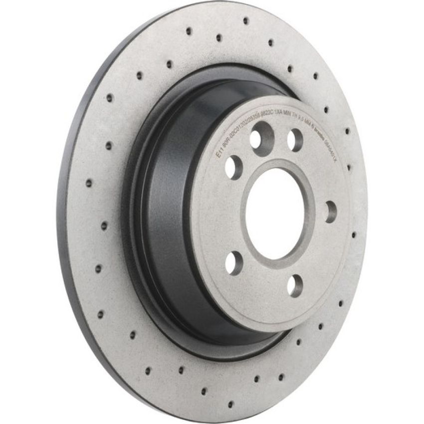 Brembo 08.A540.1X Premium UV Coated Rear Xtra Cross Drilled Brake Rotor