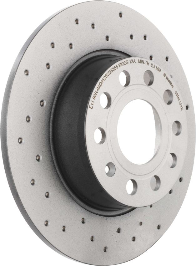 Brembo 08.B413.1X Premium UV Coated Rear Xtra Cross Drilled Brake Rotor