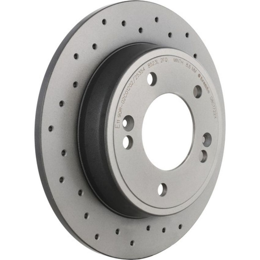 Brembo 08.C172.2X Premium UV Coated Rear Xtra Cross Drilled Brake Rotor