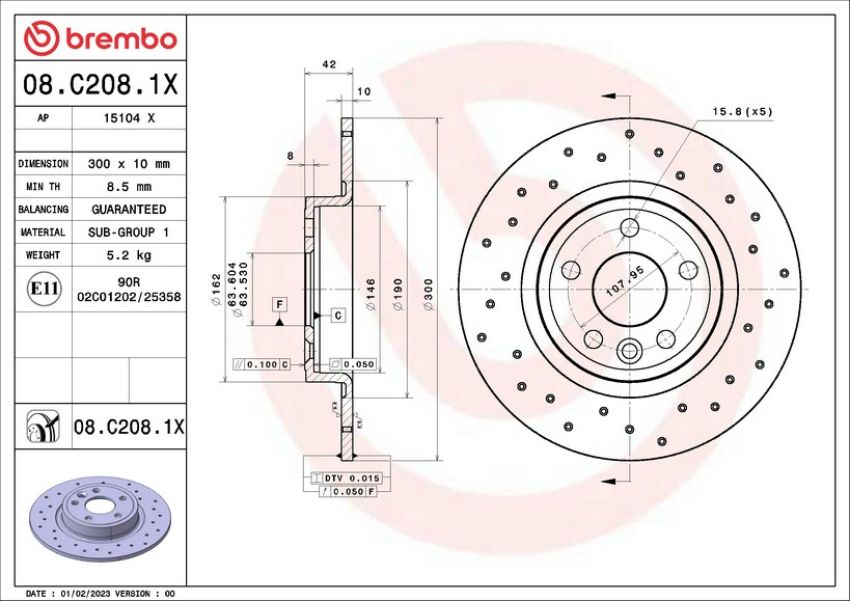 Brembo 08.C208.1X XTRA