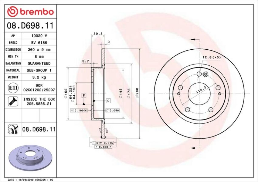 Brembo 08.D698.11