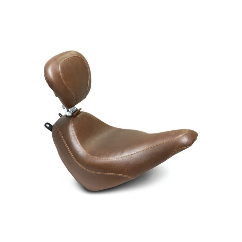 Mustang Motorcycle 83001 Mustang 18-21 Harley Heritage Classic, Deluxe Wide Tripper Solo Seat w/Driver Backrest - Brown