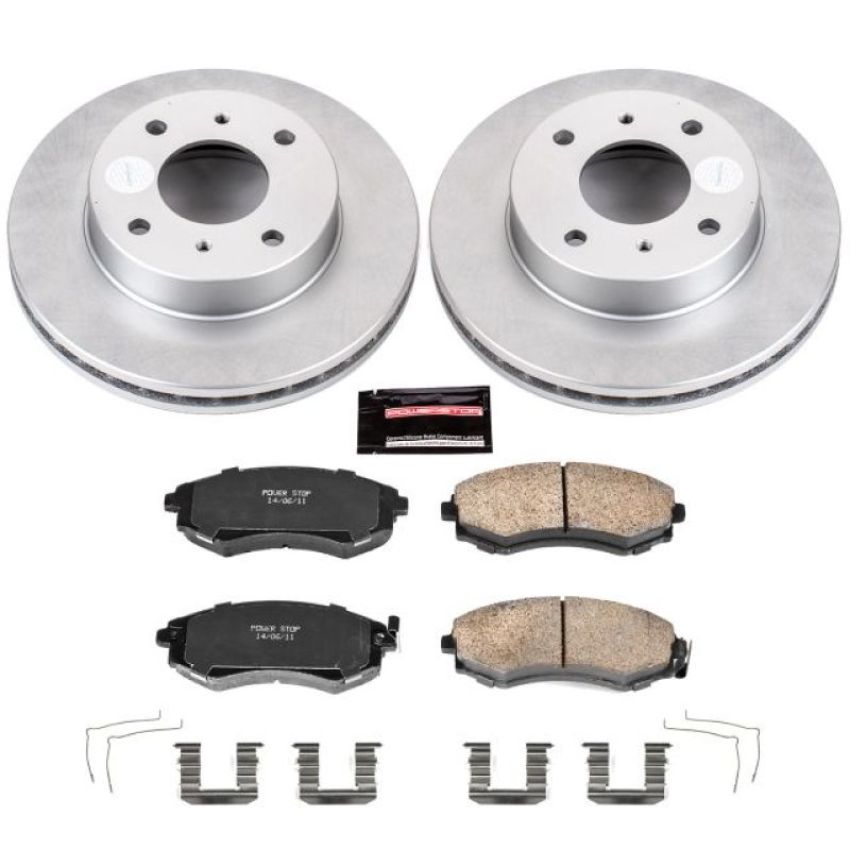 PowerStop CRK656 Genuine Geomet Coated Rotor and Low-Dust Ceramic Brake Pad Kit