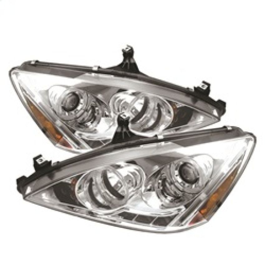 SPYDER 5010643 Projector Headlights - LED Halo - Amber Reflector - Chrome
