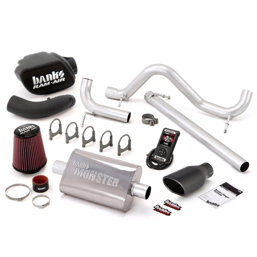 Banks Power 51339-B 07-11 Jeep 3.8L Wrangler - 2dr Stinger Sys w/ AutoMind - SS Single Exhaust w/ Black Tip
