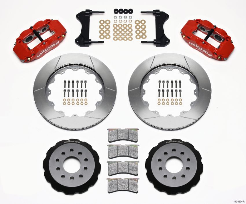 Wilwood 140-9834-R Narrow Superlite 6R Front Hat Kit 14.00in Red 98-02 Camaro/Firebird