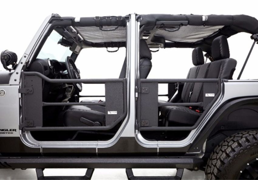 Rampage 7684 2007-2018 Jeep Wrangler(JK) Unlimited 4-Door Tube Doors With Netting - Black
