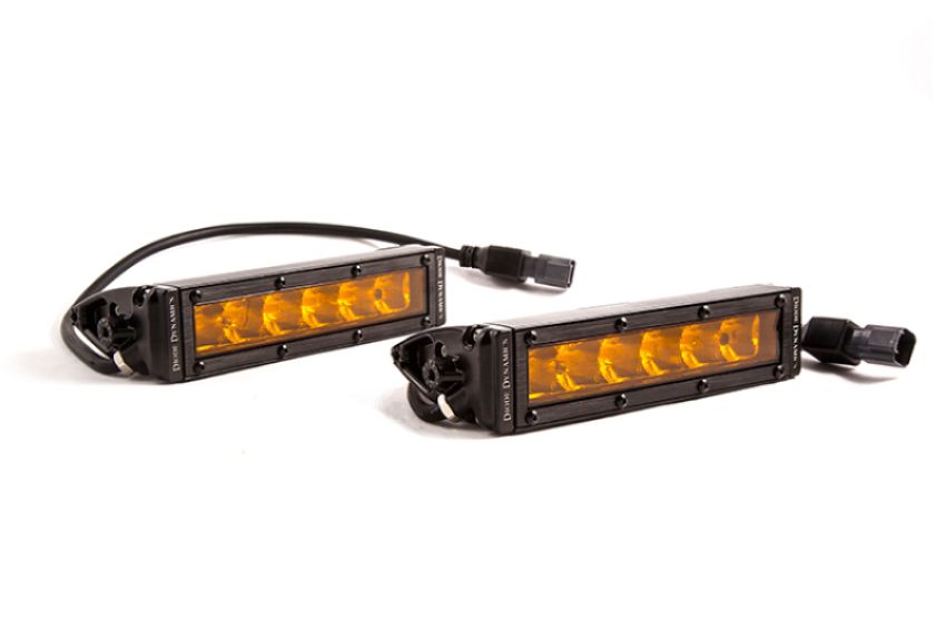 Diode Dynamics DD5036P 6 In LED Light Bar Single Row Straight SS6 - Amber Driving Light Bar (Pair)
