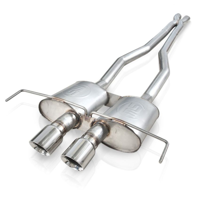 Stainless Works CTSV9CPCBLMF 2009-15 Cadillac CTS-V Coupe 3in Catback System X-Pipe Turbo Mufflers 4in Tips