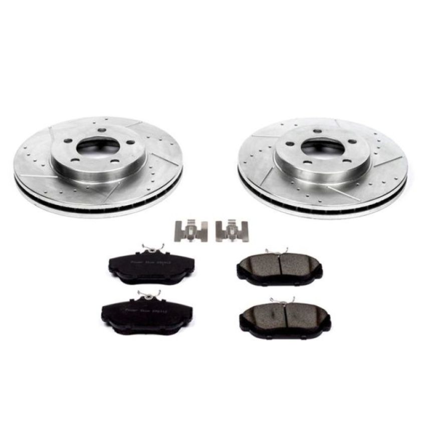 PowerStop K1327 Z23 Daily Driver Carbon-Fiber Ceramic Brake Pad and Drilled & Slotted Rotor Kit