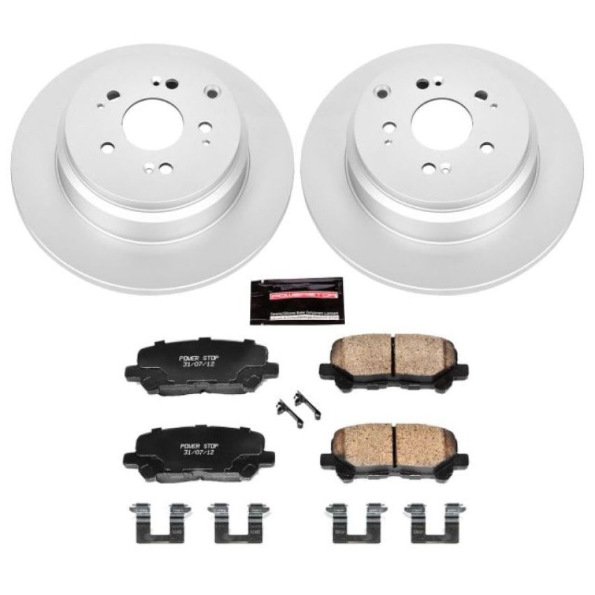 PowerStop CRK4685 Genuine Geomet Coated Rotor and Low-Dust Ceramic Brake Pad Kit