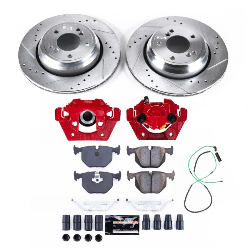 PowerStop KC5732A Z23 Daily Driver Carbon-Fiber Ceramic Pads Drilled & Slotted Rotor & Caliper Kit