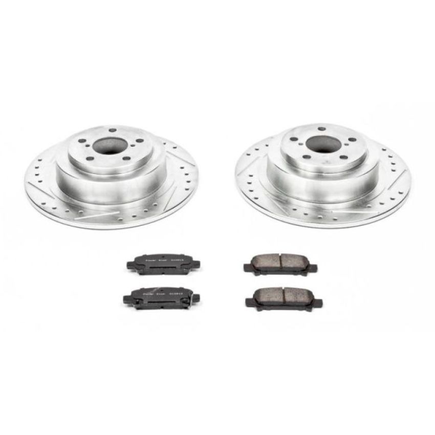 PowerStop K3124 Z23 Daily Driver Carbon-Fiber Ceramic Brake Pad and Drilled & Slotted Rotor Kit