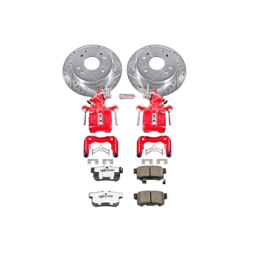 PowerStop KC1244-26 Z26 Street Performance Ceramic Brake Pad, Drilled Slotted Rotor, and Caliper Kit