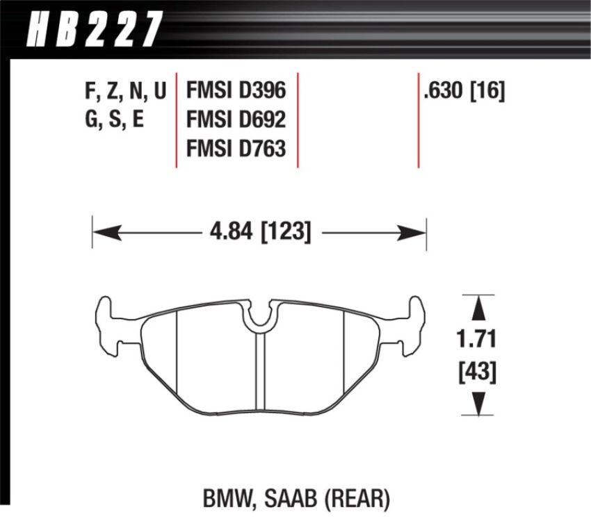 Hawk Performance HB227F.630 HPS Disc Brake Pad