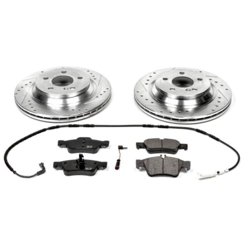 PowerStop K2998 Z23 Daily Driver Carbon-Fiber Ceramic Brake Pad and Drilled & Slotted Rotor Kit