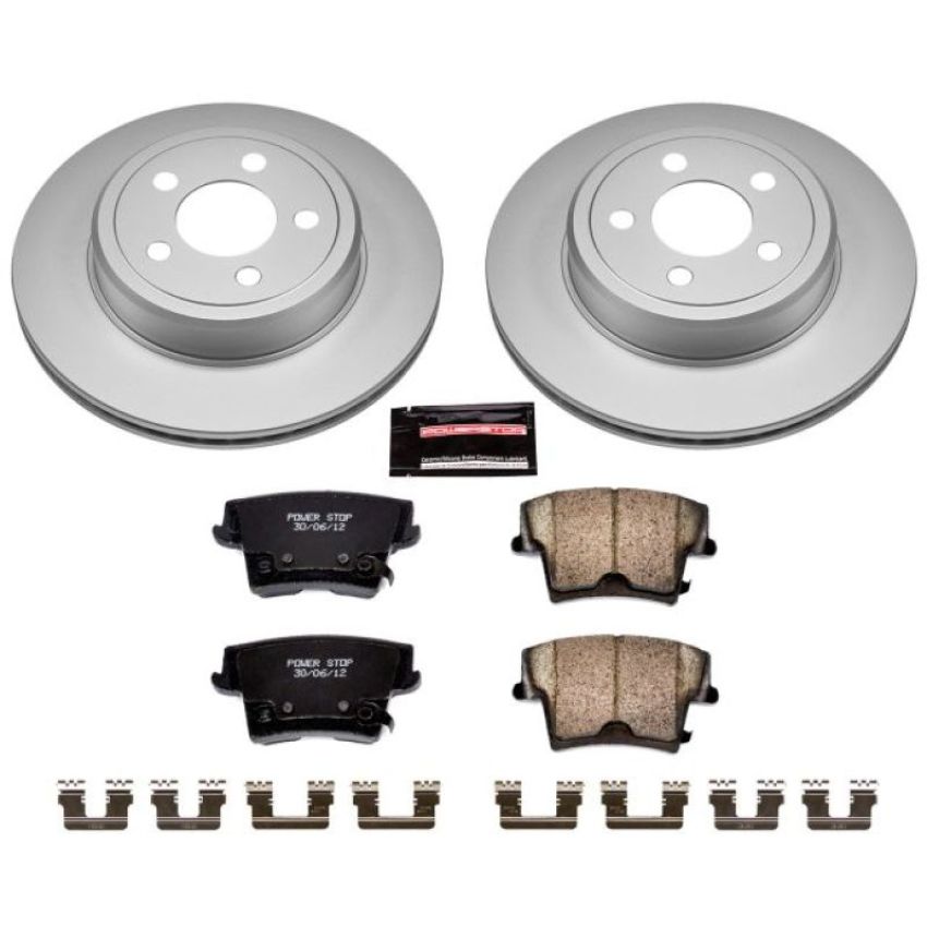 PowerStop CRK1720 Genuine Geomet Coated Rotor and Low-Dust Ceramic Brake Pad Kit