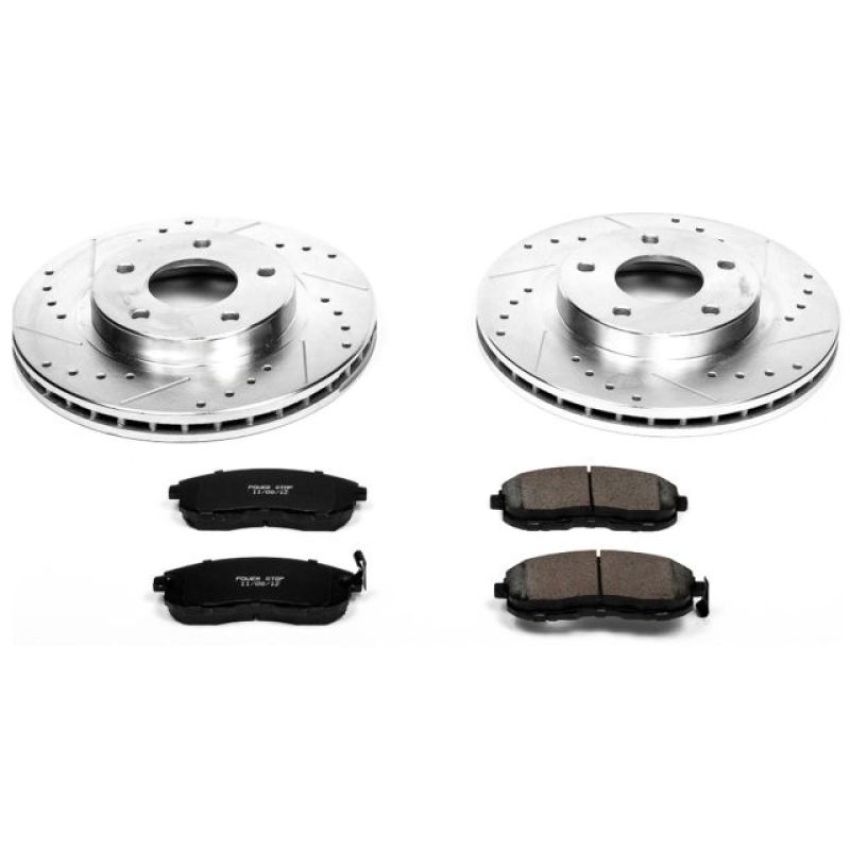 PowerStop K2280 Z23 Daily Driver Carbon-Fiber Ceramic Brake Pad and Drilled & Slotted Rotor Kit