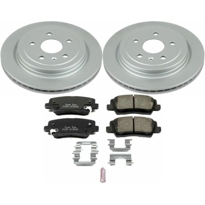 PowerStop CRK6991 Genuine Geomet Coated Rotor and Low-Dust Ceramic Brake Pad Kit