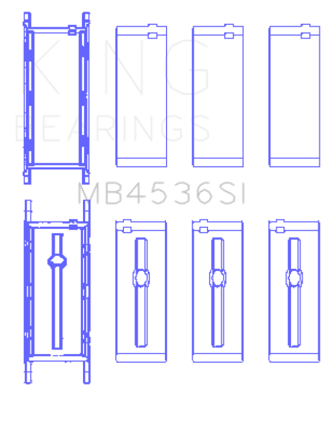 King Engine Bearings MB4536SI0.5 Mini Cooper B38A15M0 (Size +0.50mm) Main Bearing Set