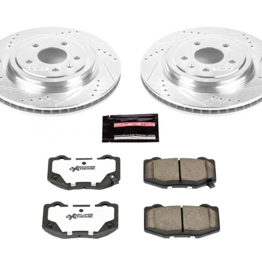 PowerStop K6535-26 Z26 Street Performance Ceramic Brake Pad and Drilled & Slotted Rotor Kit