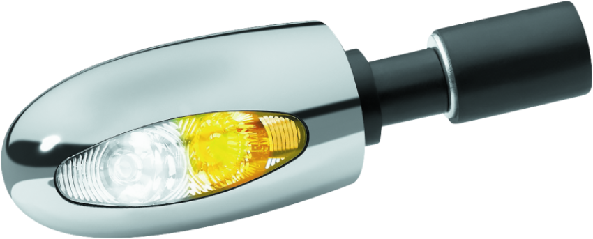 Kuryakyn 2556 Bl 1000 7/8-1in Handlebars With Hollow Ends White/Amber Chrome