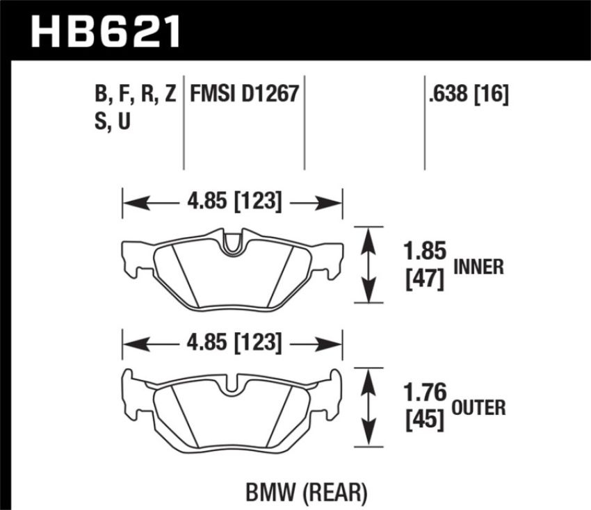 Hawk Performance HB621D.638 ER-1 Disc Brake Pad