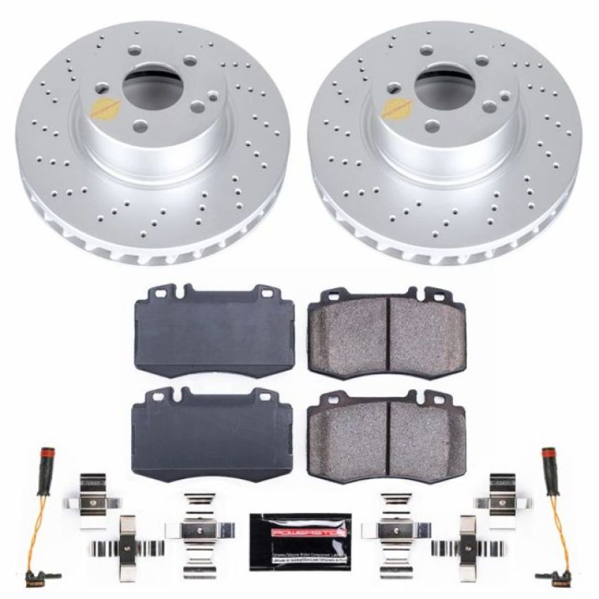 PowerStop CRK7771 Genuine Geomet Coated Rotor and Carbon-Fiber Ceramic Brake Pad Kit