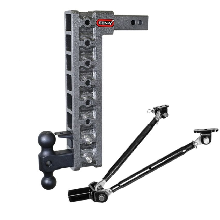 GEN-Y Hitch GH-328 Gen-Y Mega Duty 2in Shank 17.5in Drop 10K Hitch w/Dual-Ball/Pintle Lock/Stabilizer Kit