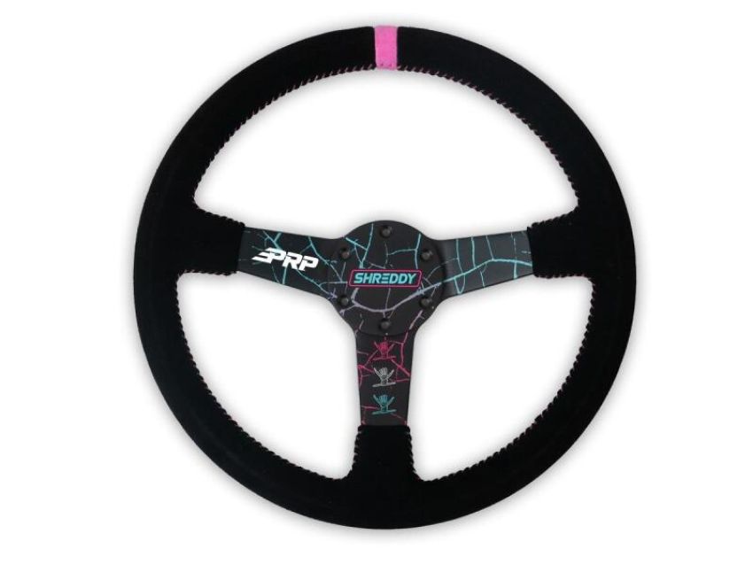 PRP Seats SHRDYG254 PRP Shreddy Flat Deep Dish Steering Wheel - Cracked