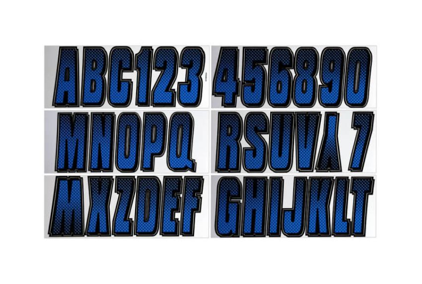 Hardline BLBKG300 Boat Lettering Registration Kit 3 in. - 300 Blue/Black