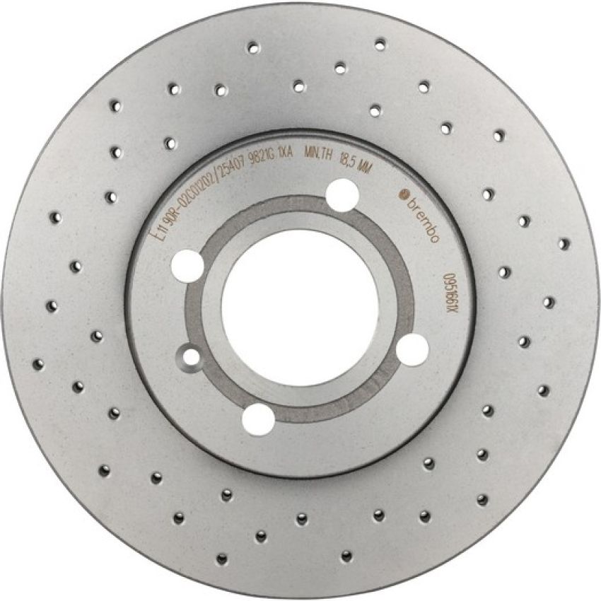 Brembo 09.5166.1X Premium UV Coated Xtra Cross Drilled Brake Rotor