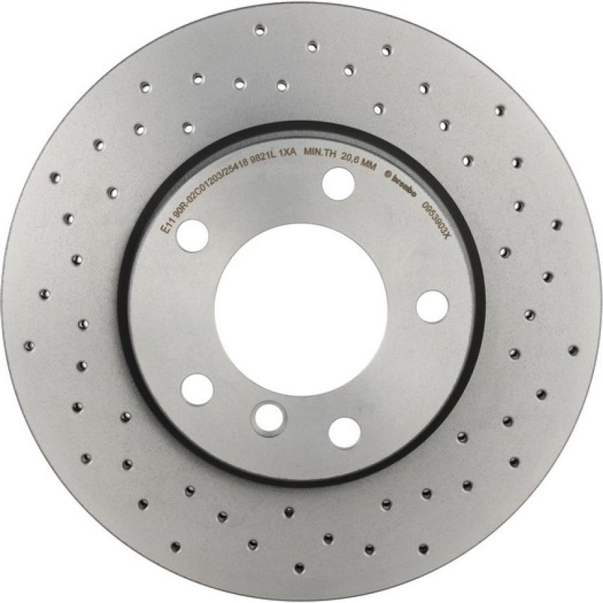 Brembo 09.5390.3X Premium UV Coated Xtra Cross Drilled Brake Rotor