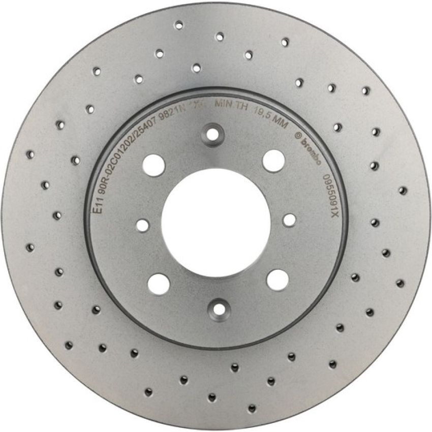 Brembo 09.5509.1X Premium UV Coated Xtra Cross Drilled Brake Rotor
