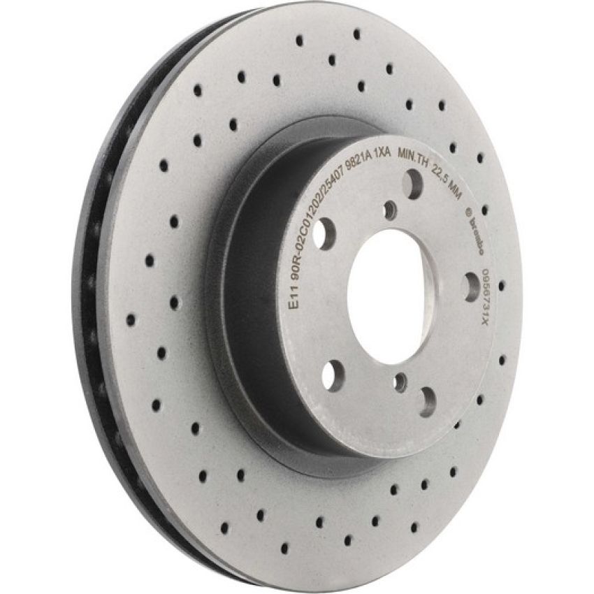 Brembo 09.5673.1X Premium UV Coated Xtra Cross Drilled Brake Rotor