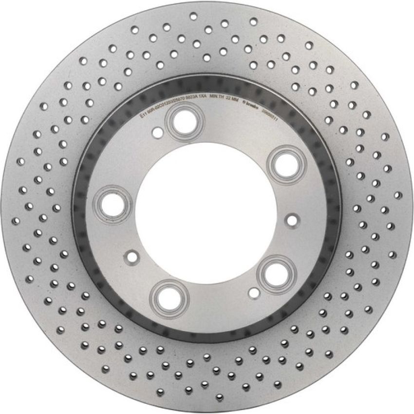 Brembo KT00B03 Brembo ceramic brake pad and UV coated vented drilled brake disc kit