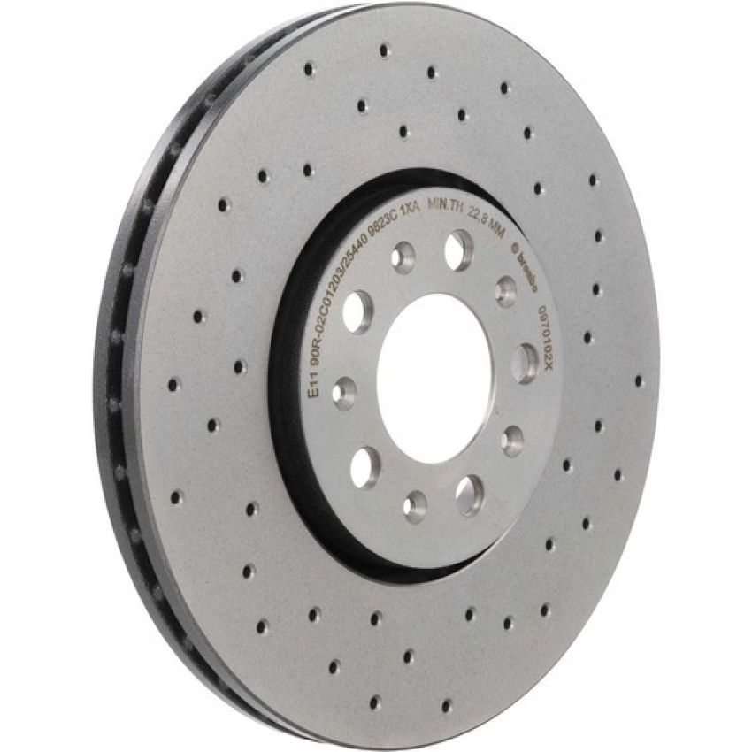 Brembo 09.7010.2X Premium UV Coated Xtra Cross Drilled Brake Rotor