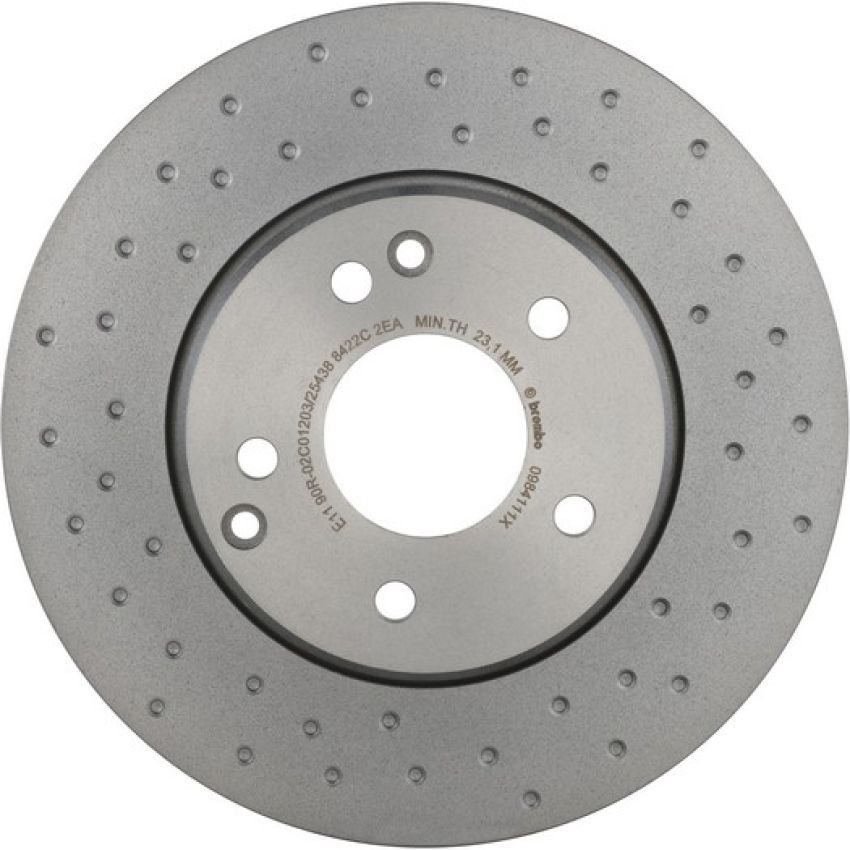 Brembo 09.8411.1X Premium UV Coated Xtra Cross Drilled Brake Rotor